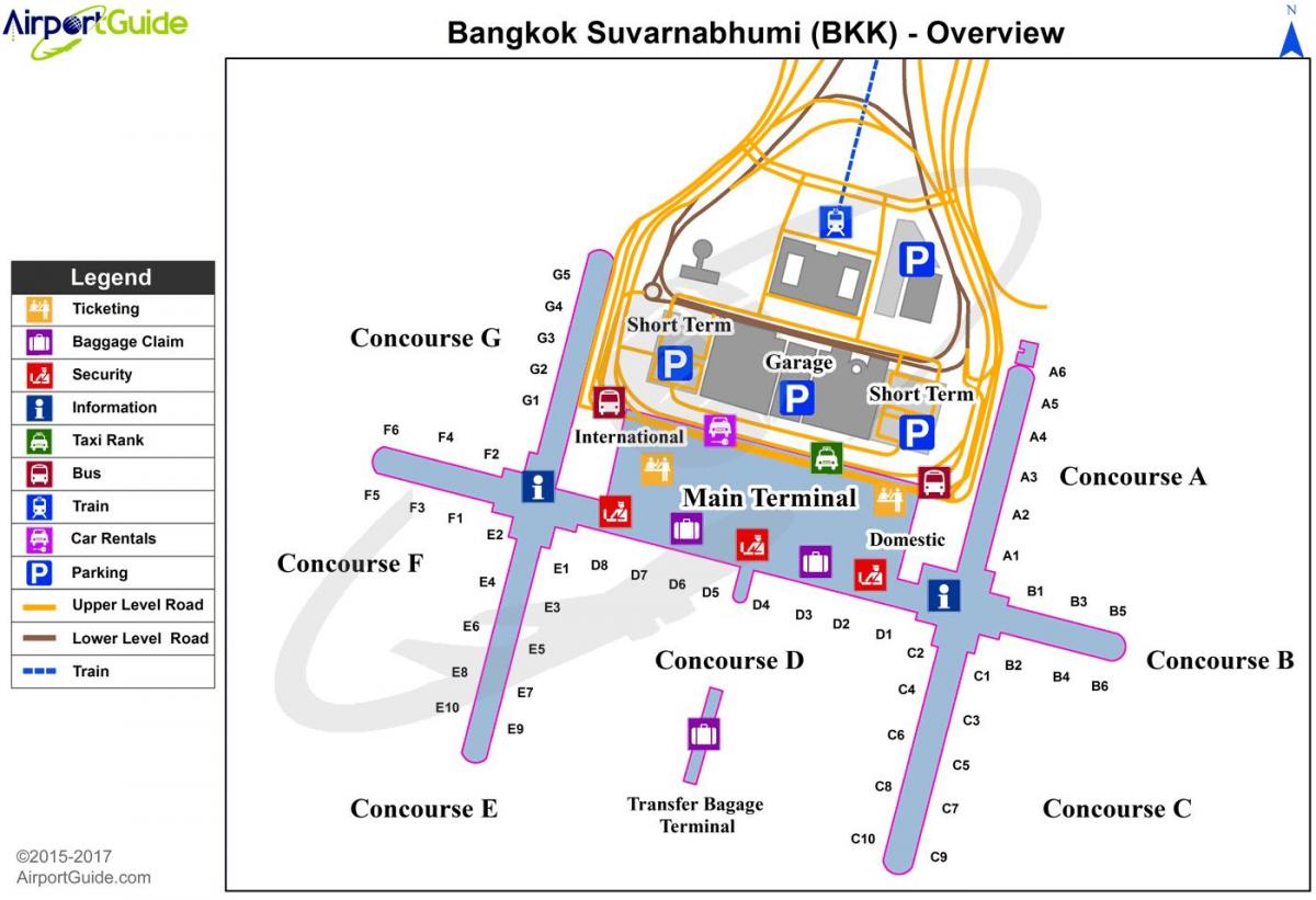 Mapa de la terminal del aeropuerto de Bangkok (Krung Thep)