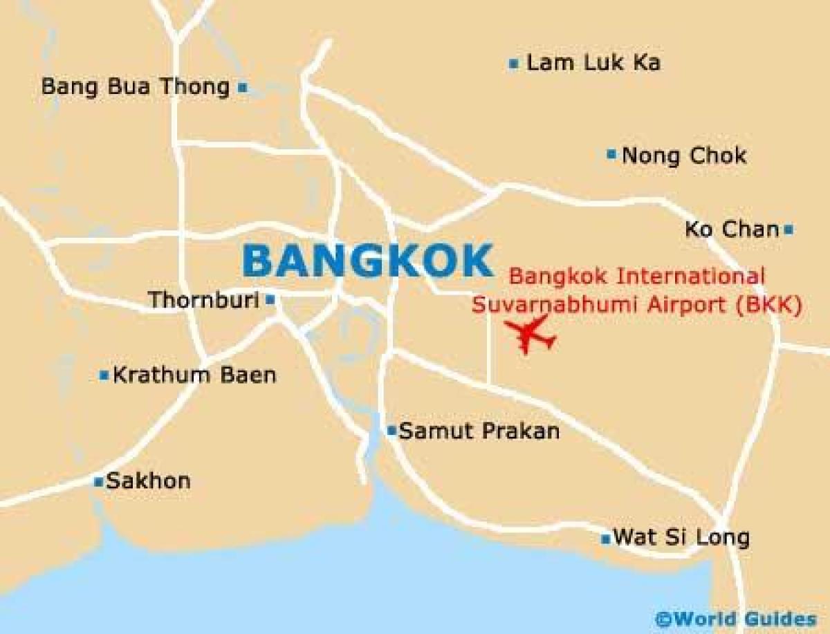 Mapa de los aeropuertos de Bangkok (Krung Thep)