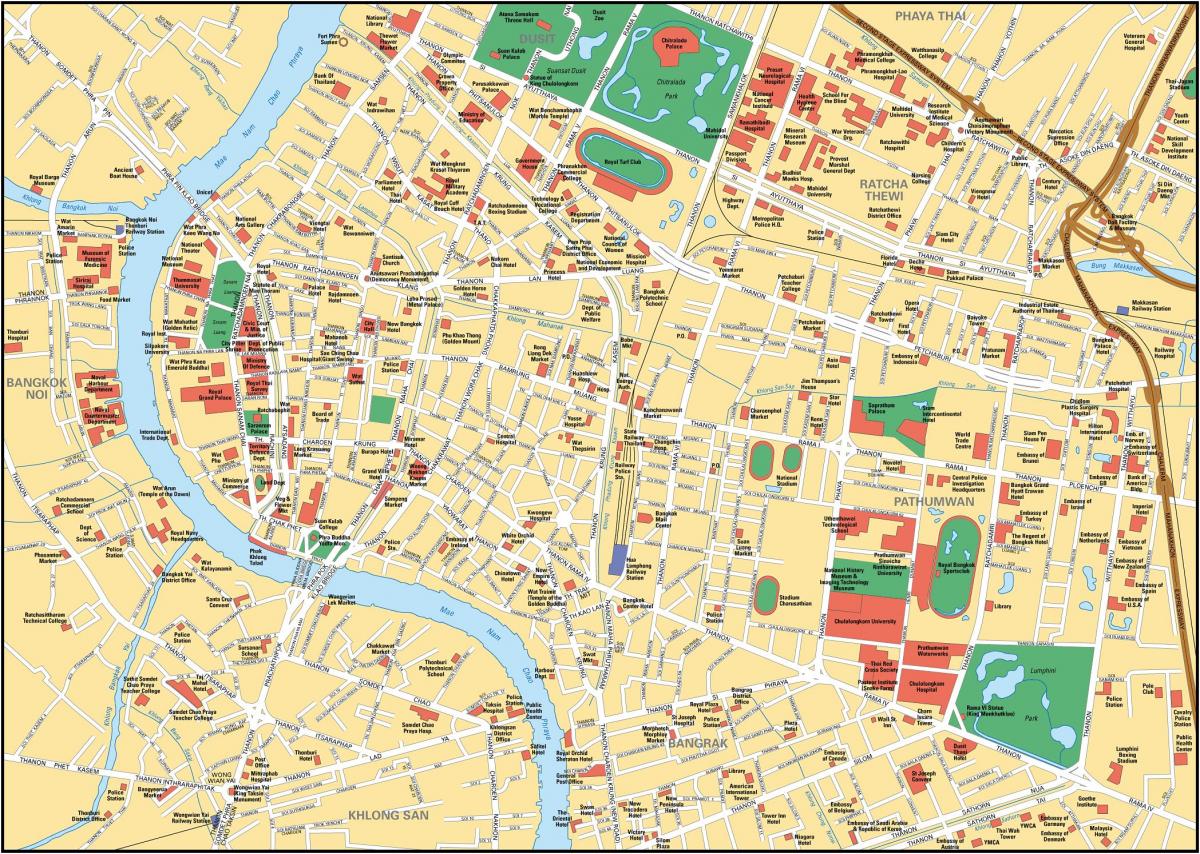 Mapa de las calles de Bangkok (Krung Thep)