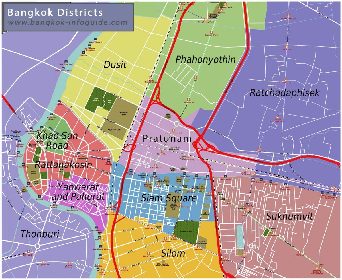 Mapa del barrio de Bangkok (Krung Thep)