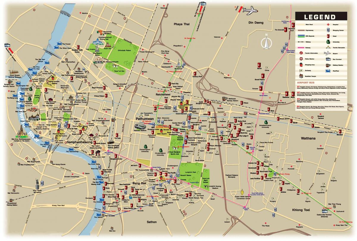 Mapa de la ciudad de Bangkok (Krung Thep)