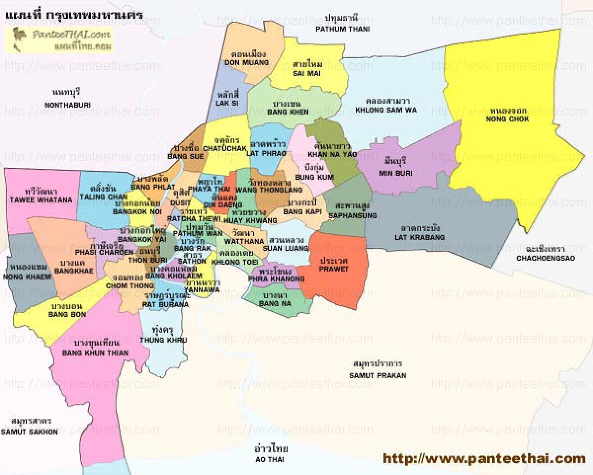 Mapa del distrito de Bangkok (Krung Thep)